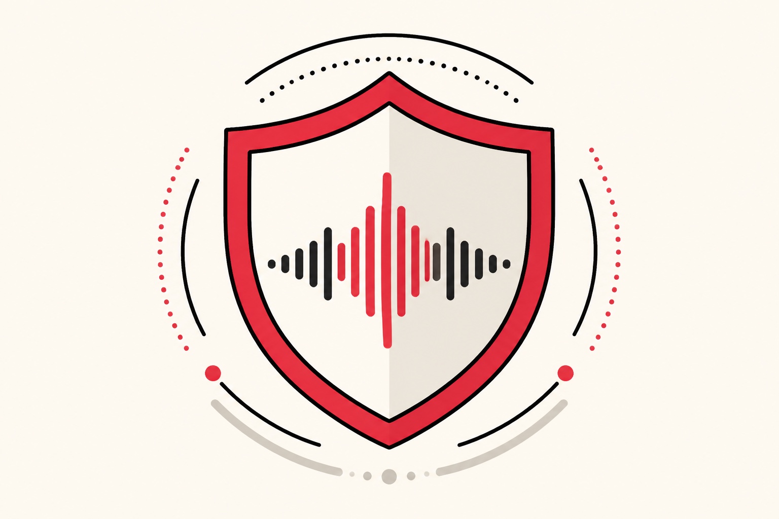 A shield protecting a sound waveform for copyright-safe audio