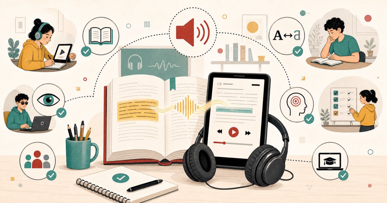 15 Real Ways People Use Text to Speech in 2026 | FTTS Blog: visual guide showing text to speech for reading support, accessibility, classrooms, and e-learning